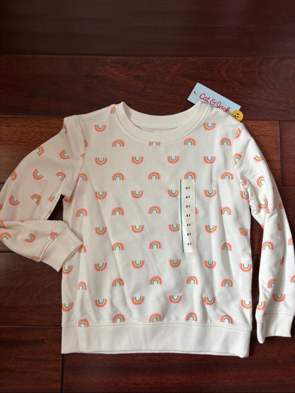 Cat & Jack Cream Rainbow Print Sweatshirt